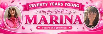 Years Young 70th Birthday Personalised Photo Banner