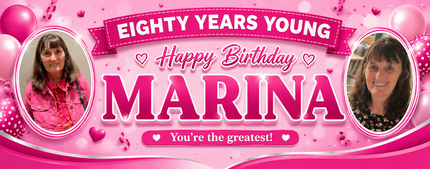 Years Young 80th Birthday Personalised Photo Banner
