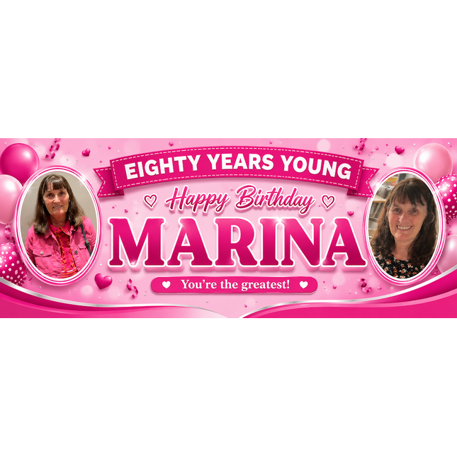 Years Young 80th Birthday Personalised Photo Banner