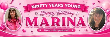 Years Young 90th Birthday Personalised Photo Banner