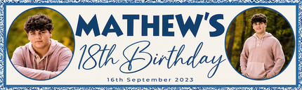 18 Years Sparkling Memories! Personalised Photo Banner