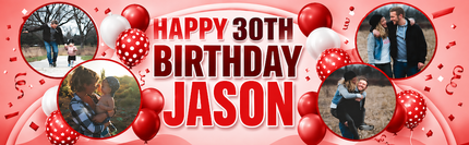 30th Birthday Circle It Up Personalised Photo Banner