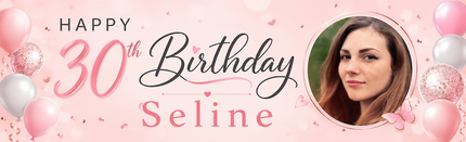 It A Balloon 30th Personalised Photo Collage Banner