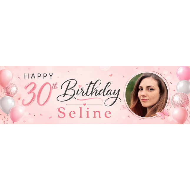 It A Balloon 30th Personalised Photo Collage Banner
