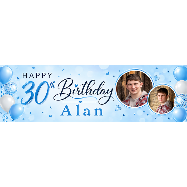 It A Balloon 30th Personalised Photo Collage Banner