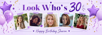 Lordy Lordy Look Whos 30 Personalised Photo Banner