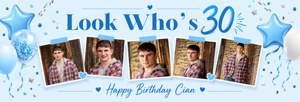 Lordy Lordy Look Whos 30 Personalised Photo Banner