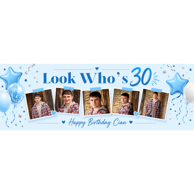 Lordy Lordy Look Whos 30 Personalised Photo Banner