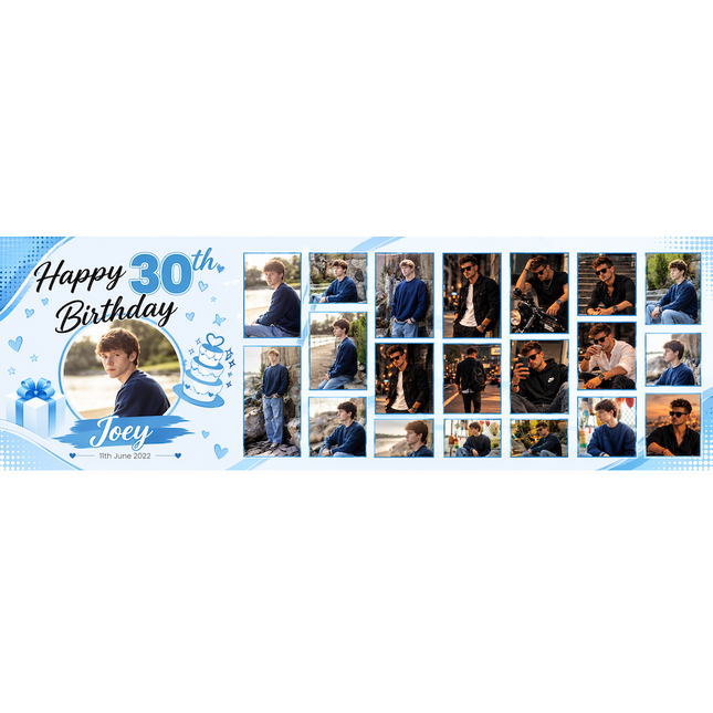 Its My 30th Party Mega 24 Photo Personalised Banner