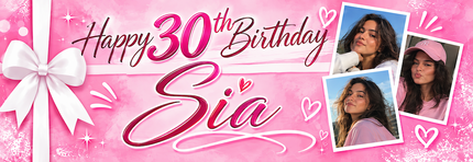 All Wrapped Up 30th Birthday Personalised Photo Banner
