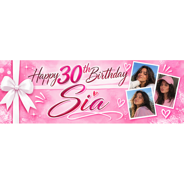 All Wrapped Up 30th Birthday Personalised Photo Banner