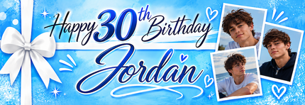 All Wrapped Up 30th Birthday Personalised Photo Banner