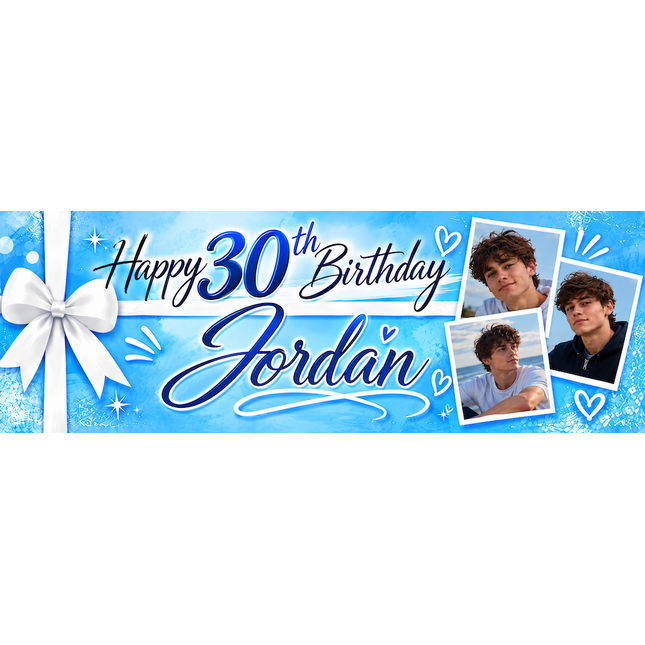 All Wrapped Up 30th Birthday Personalised Photo Banner