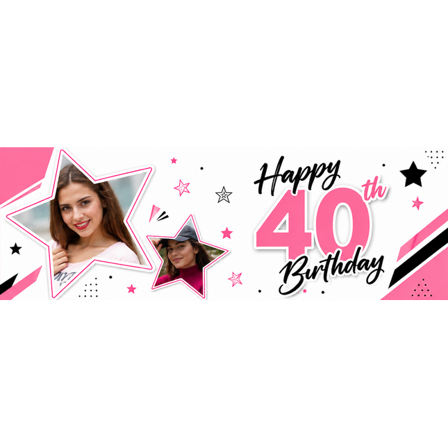 Happy 40th Party Personalised Photo Banner