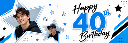 Happy 40th Party Personalised Photo Banner