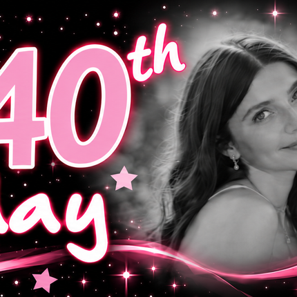 Just Blue 40th Birthday Party Personalised Photo Banner