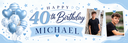 Rose Gold Celebration Personalised Photo Banner