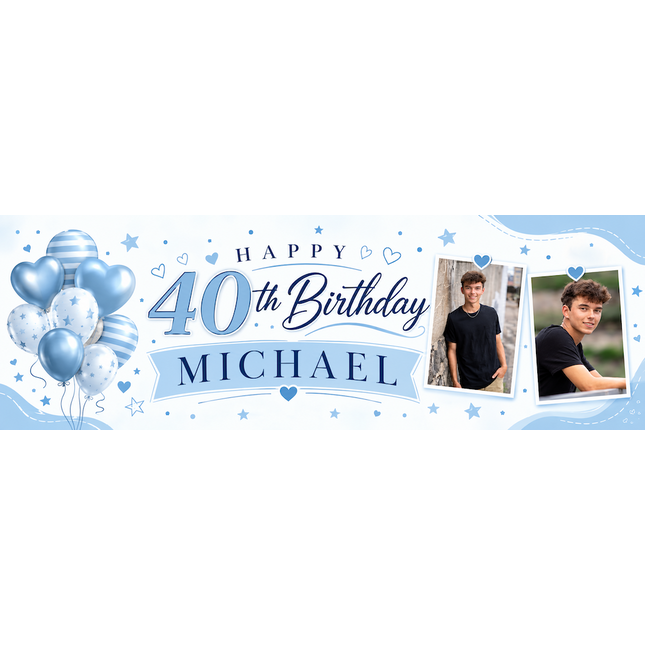 Rose Gold Celebration Personalised Photo Banner