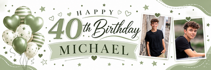 Rose Gold Celebration Personalised Photo Banner