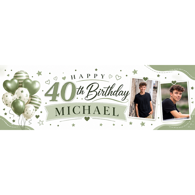 Rose Gold Celebration Personalised Photo Banner