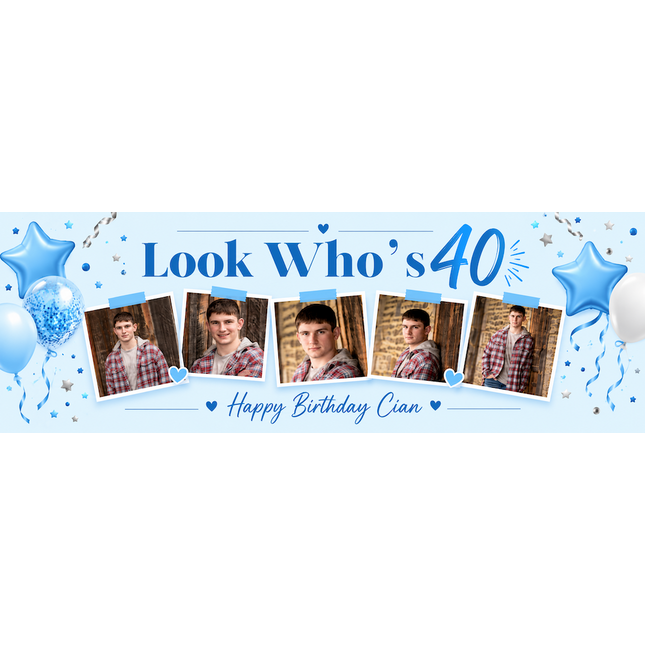 Lordy Lordy Look Whos Personalised Photo Banner