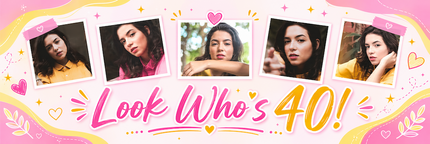 Looks Whos !!! 13 Photo Personalised Photo Banner