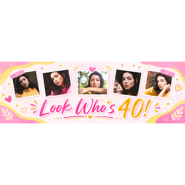 Looks Whos !!! 13 Photo Personalised Photo Banner