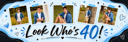Looks Whos !!! 13 Photo Personalised Photo Banner