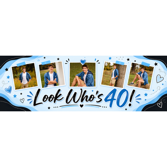 Looks Whos !!! 13 Photo Personalised Photo Banner