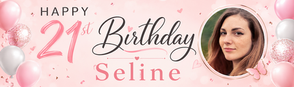 It A Balloon 21st Personalised Photo Collage Banner