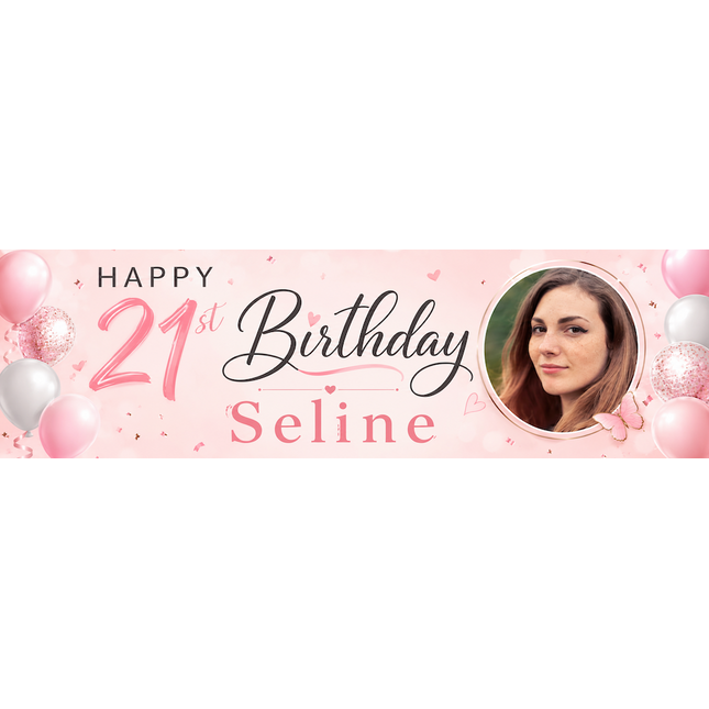It A Balloon 21st Personalised Photo Collage Banner