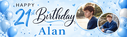 It A Balloon 21st Personalised Photo Collage Banner