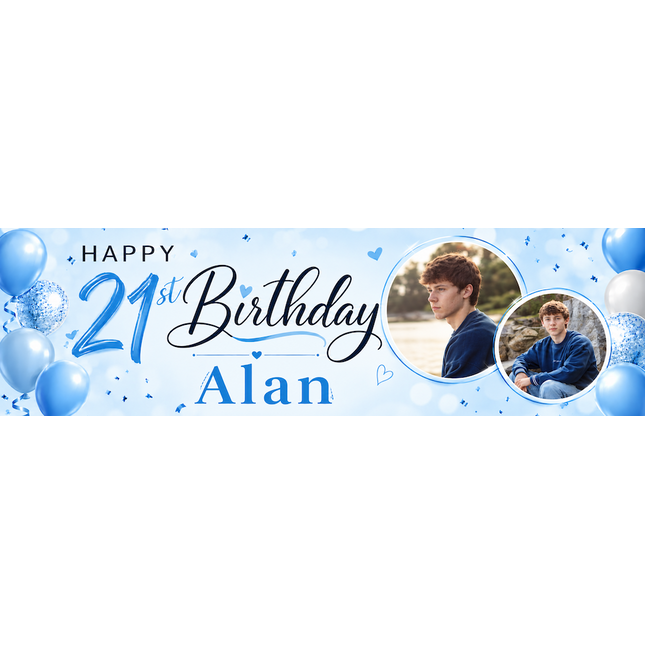 It A Balloon 21st Personalised Photo Collage Banner
