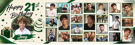 Its My 21st Birthday Party Mega 24 Photo Personalised Banner