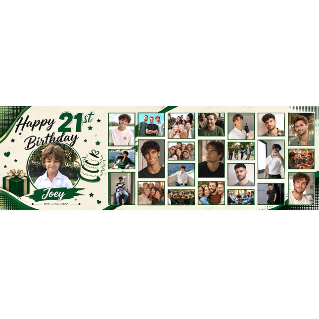 Its My 21st Birthday Party Mega 24 Photo Personalised Banner