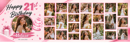 Its My 21st Birthday Party Mega 24 Photo Personalised Banner