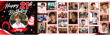 Its My 21st Birthday Party Mega 24 Photo Personalised Banner