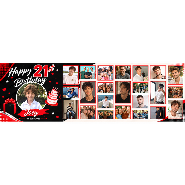 Its My 21st Birthday Party Mega 24 Photo Personalised Banner