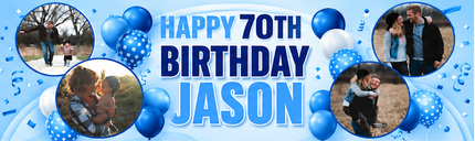 70th Birthday Circle It Up Personalised Photo Banner