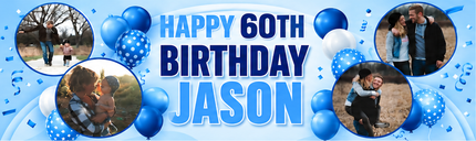 60th Birthday Circle It Up Personalised Photo Banner