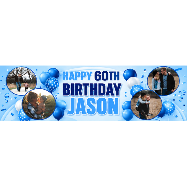 60th Birthday Circle It Up Personalised Photo Banner