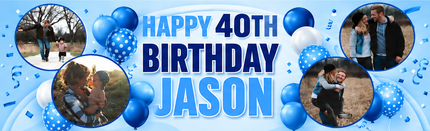 40th Birthday Circle It Up Personalised Photo Banner
