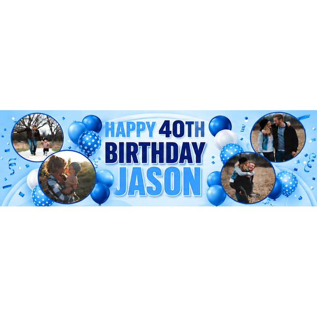 40th Birthday Circle It Up Personalised Photo Banner