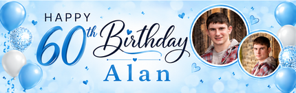 It A Balloon 60th Birthday Personalised Photo Collage Banner