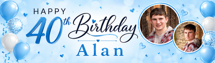It A Balloon 40th Personalised Photo Collage Banner