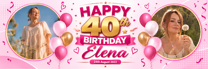Its A Blue Personalised Birthday photo Banner