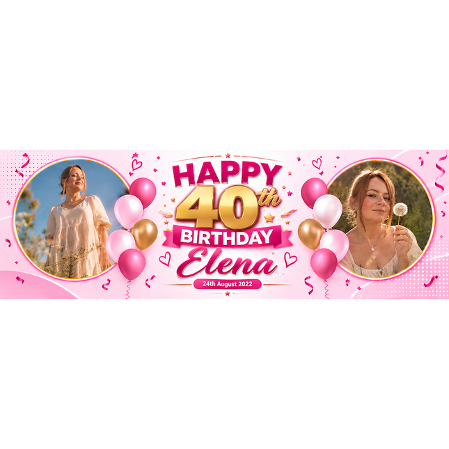 Its A Blue Personalised Birthday photo Banner