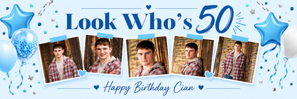 Lordy Lordy Look Whos 50 Personalised Photo Banner