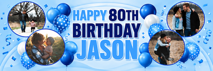 80th Birthday Circle It Up Personalised Photo Banner