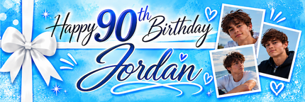 All Wrapped Up 90th Birthday Personalised Photo Banner